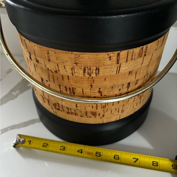 Vintage Cork and Faux Leather Ice Bucket MCM Ice Bucket, Barware, Barware Gifts - Picture 3 of 8